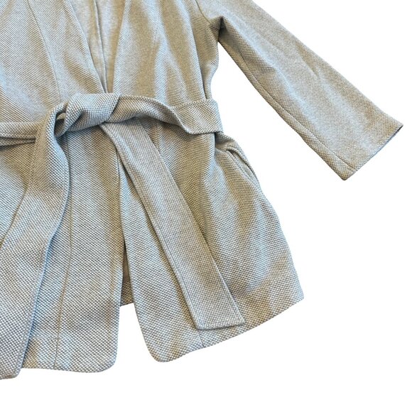 Banana Republic Cotton Blend Grey Open Front Cardigan Sweater Belted Size Medium - Picture 2 of 10
